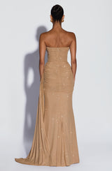 Ashika Maxi Dress - Gold Sparkle Dress Babyboo Fashion Premium Exclusive Design