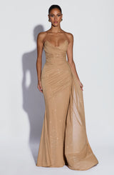 Ashika Maxi Dress - Gold Sparkle Dress XS Babyboo Fashion Premium Exclusive Design