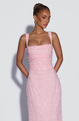 Calanthe Maxi Dress - Blush Sparkle Dress Babyboo Fashion Premium Exclusive Design
