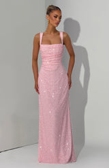 Calanthe Maxi Dress - Blush Sparkle Dress Babyboo Fashion Premium Exclusive Design