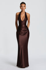 Elowen Maxi Dress - Plum Brown Dress Babyboo Fashion Premium Exclusive Design
