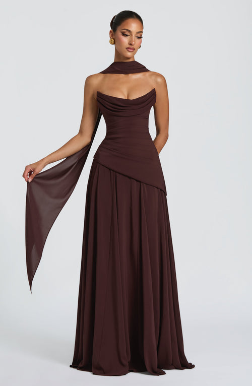 Plum Brown Prom Dress