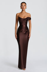 Thalassa Maxi Dress - Plum Brown Dress Babyboo Fashion Premium Exclusive Design